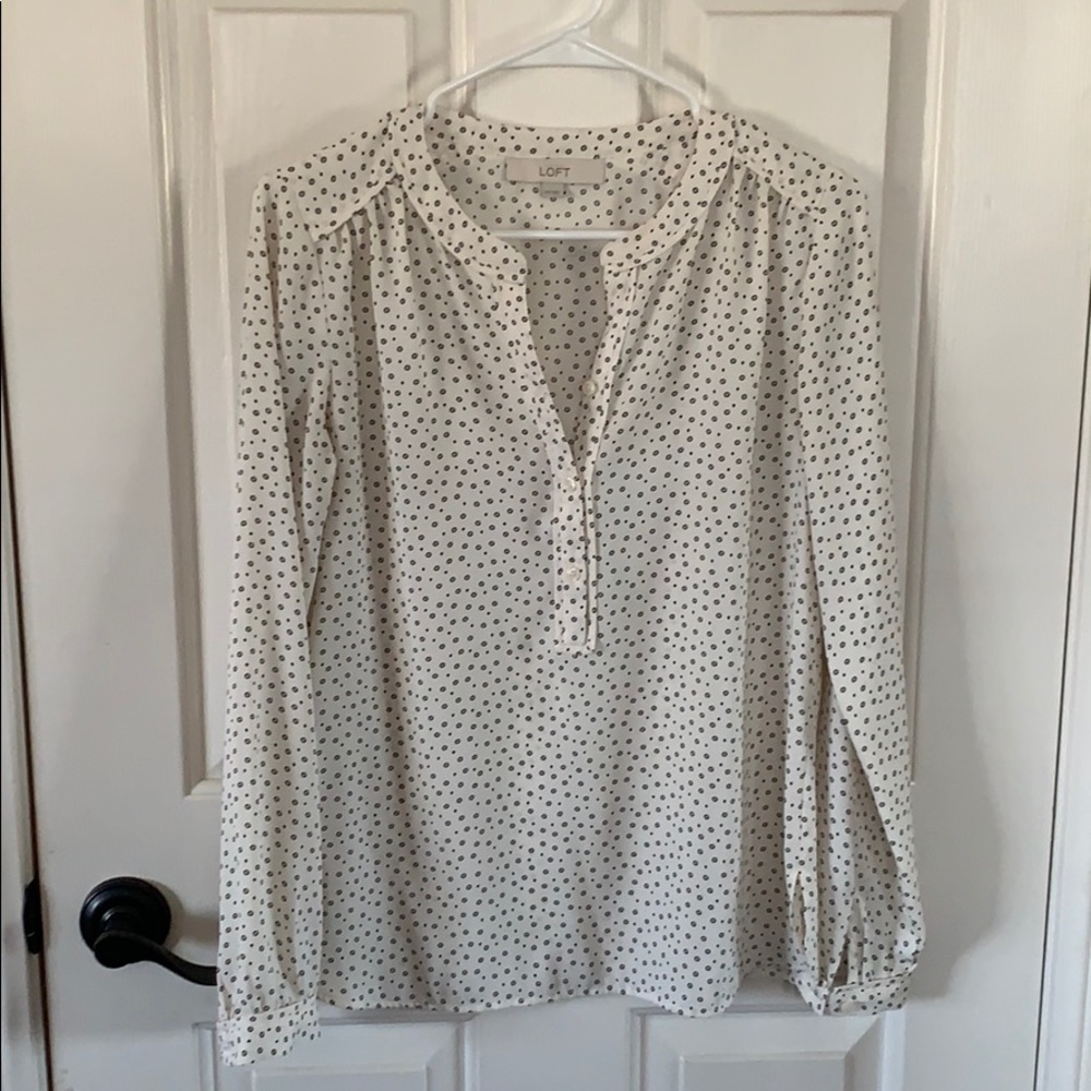 Ann Taylor Loft Long Sleeve Satin Top - XS